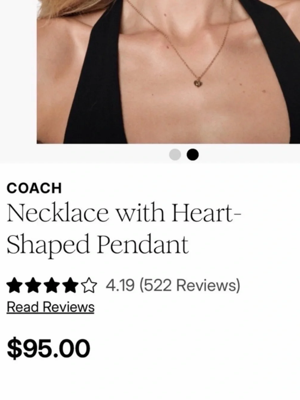 NWT Coach Gold Heart Pendant Necklace Signature C Charm Designer Jewelry